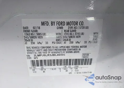 2018 Lincoln Mkx Reserve from USA, damaged, VIN 2LMPJ8LR3JBL46595